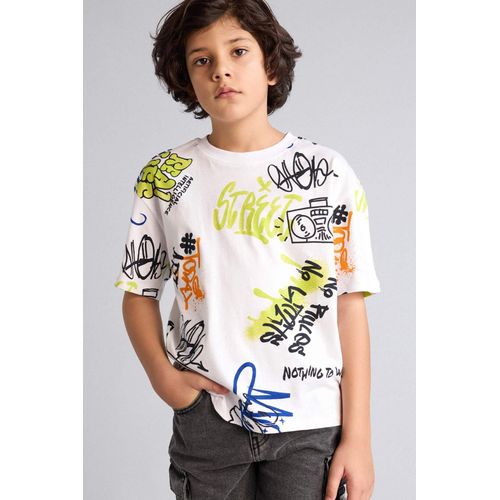 T-shirt oversize motifs manches courtes pour garon