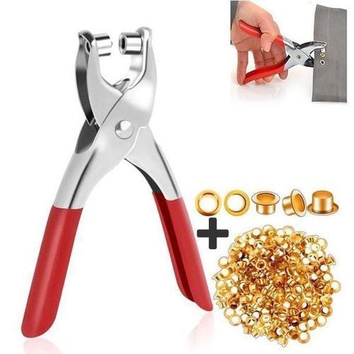 Pince à Œillets avec Œillets Inclus – Outil de Bricolage Polyvalent pour Tissus, Cuir et Papier