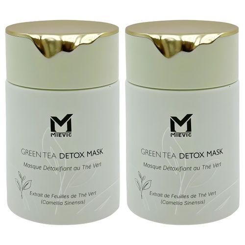 Lot de 2 - Masque Détoxifiant au Thé Vert - Soin Purifiant et Éclaircissant - Pour le Visage - 120 ml