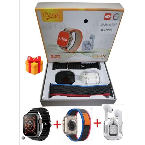 Montre Intelligente D100 Smartwatch Bluetooth 5.2 avec Grand Écran Appels, Suivi Santé, Compatible Android & iOS