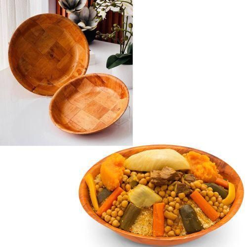 طبق كسكس خشبي تقليدي