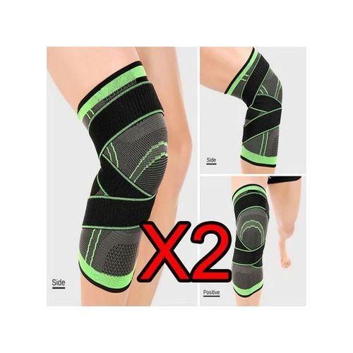 2 genouillères soutien et bande de protection Sports de plein air bandages de sécurité volleyball basket-ball