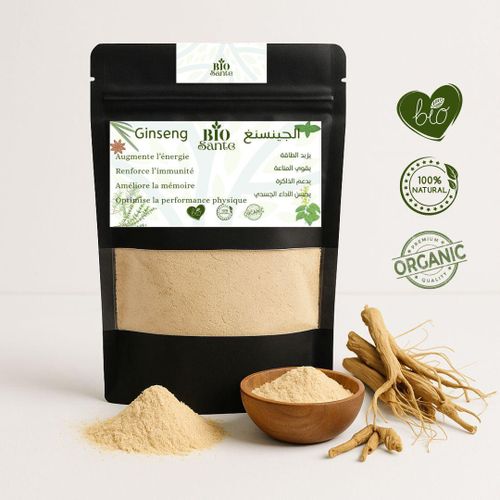 Ginseng racine moulue naturelle mémoire et concentration 100 g