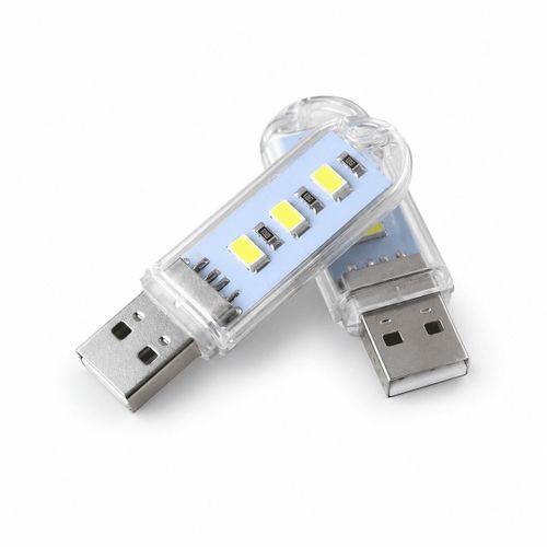 2 pièces Mini Lampe USB LED Portable 3 LEDs Haute Luminosité – Éclairage Blanc Froid – Plug & Play – Faible Consommation – Compatible Power Bank, PC, Chargeur USB et Ordinateur Portable