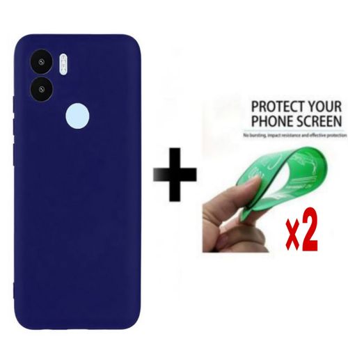 Pack : Pochette silicone pour Xiaomi A1 plus bleu + 2 céramique HD flexible
