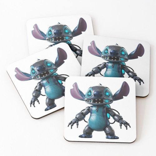4 Dessous de Verre Robot Stitch sous tasse unique