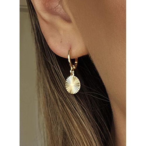 Boucles d'oreilles romantique chic femme cadeau cristal earrings doré