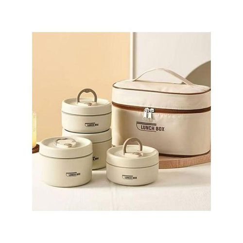 Boîte à lunch isolée en acier inoxydable robuste, boîte à lunch portable, lot de 4 + sac