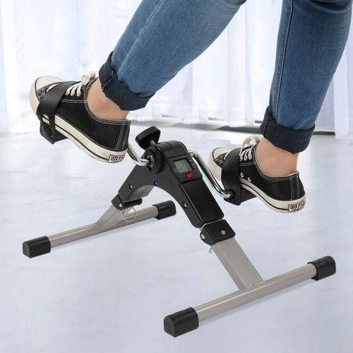 Mini Vélo dExercice Pliable Pedal Exerciser Under Desk Bike avec Écran LCD Entraînement Bras Jambes Résistance Réglable Portable pour Maison et Bureau