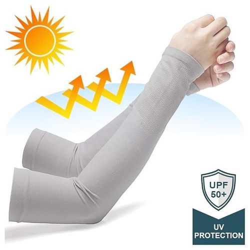 1 Paire Manchons de Bras Compression Rafraîchissants Anti-UV UPF 50+ – Manchettes Protection Solaire Unisexes Homme Femme–Couvre-Bras Respirants, Élastiques, Anti-Transpiration–Idéal Sport Plein Air, Cyclisme, Running, Golf, Randonnée, Fitness