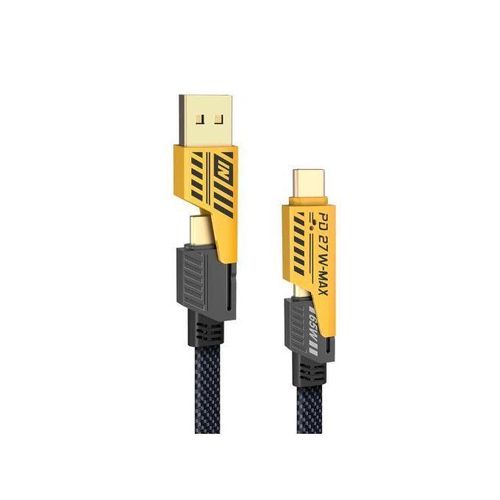 Câble de Chargement Multi 4 en 1 – USB vers Type-C, Micro USB & Lightning, 65W Fast Charge Universel