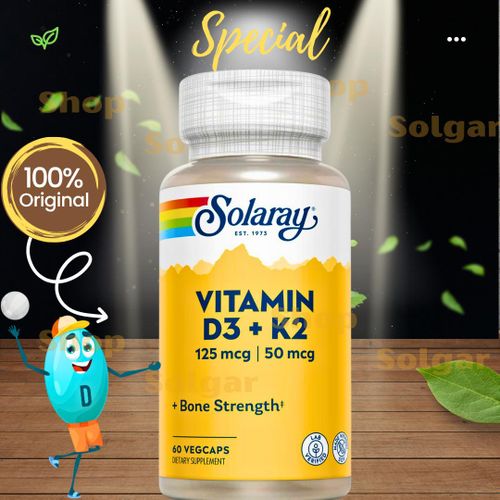 Vitamines D3 et K2 sans soja 60 Veggie Caps USA