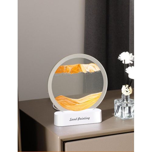 Lampe sable mouvant 3D, tableau sablier décoratif, veilleuse LED design, décoration bureau maison, peinture sable dynamique