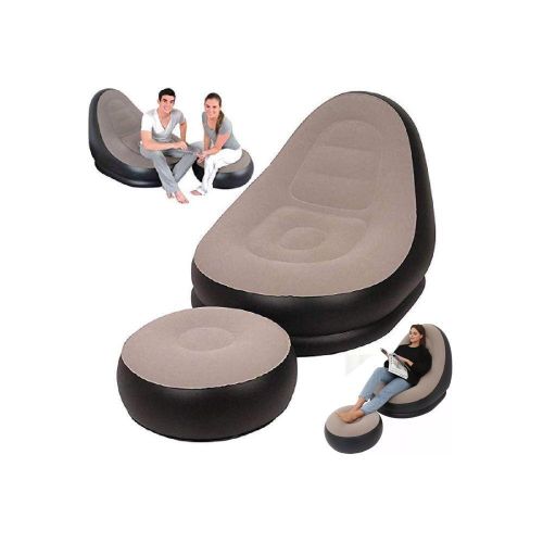 Chaise Gonflable avec Repose-Pieds, Canapé Gonflable pouf pour Maison