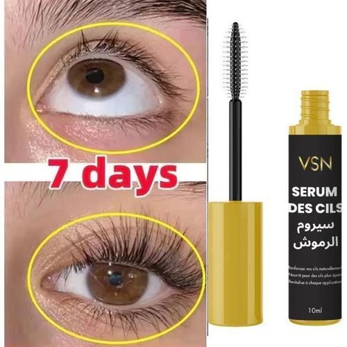 Sérum pour la pousse et l’épaississement des cils en 7 jours – Croissance naturelle, comble les trous, sûr pour les yeux – Serum Cils 10ml