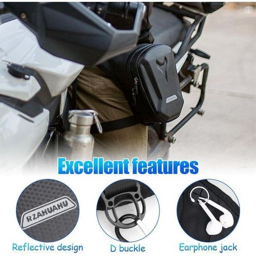 Sacoche Moto Étanche à Coque Rigide – Sac de Jambe Latéral Réfléchissant avec Sangle Réglable & Poche Cuisse – Sac Banane Sport pour Moto, Cyclisme, Randonnée