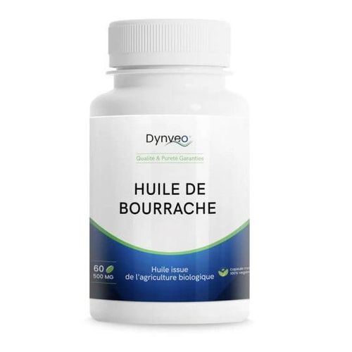 Huile de bourrache bio pure – huile de bourrache certifiée sans carraghénane et sans gélatine – 20% Acide gamma linolénique – 60 capsules (1mois)