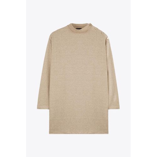 Robe Courte À Boutons Mélange Taupe - R4707E25