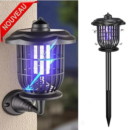 Lampe anti-moustique multifonctionnelle nergie solaire 2-en-1 avec lumire attirant les moustiques