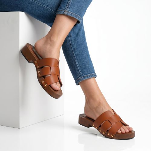 Santal – Sandales Plates en Camel
