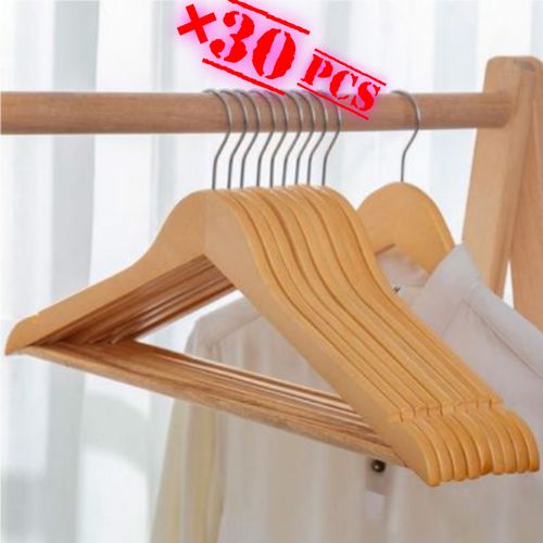 30 علاقات من البلاستيك على شكل خشب بلون جميل