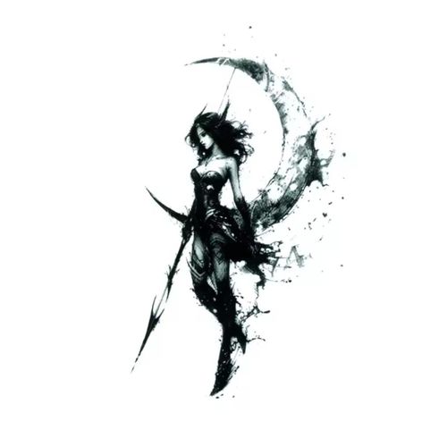 Tatouage de la reine autocollant sexy corporel des démons noir