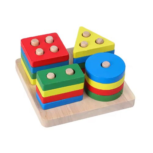 Jouets en bois empilables 3D pour enfants développement de l'intelligence jouets Montessori puzzle dos ,ouet en Bois Tour Arc en Ciel Anneaux à Empiler et Trier
