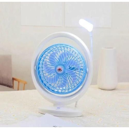 Ventilateur USB de table avec lumière LED, rechargeable et pratique pour votre bureau