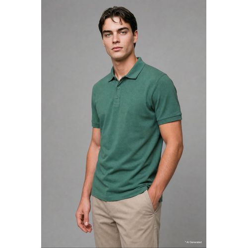 T-shirt polo vert à manches courtes Coupe régulière