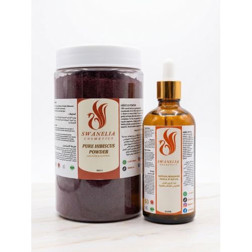 Pack Swanelia - Poudre d Hibiscus 500g et Huile de Romarin 100ml Anti Chute