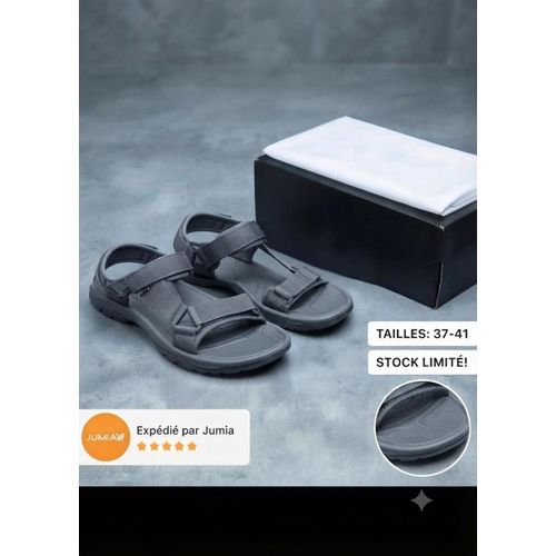 Sandales de Sport / Trekking Unisexe - Style Randonnée - Gris Anthracite