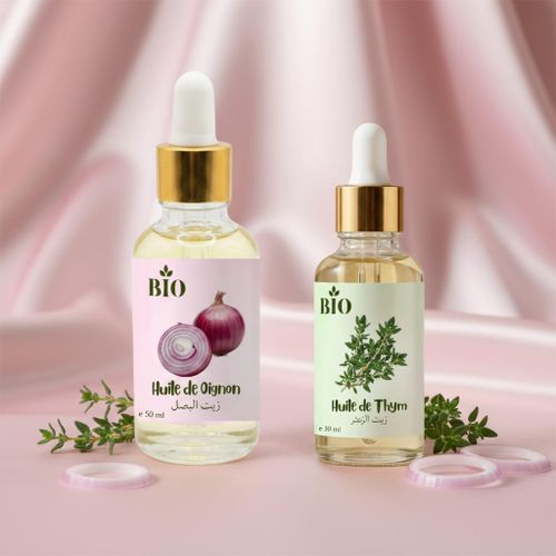 Pack x2 Huile de oignon 50 ml et Huile de thym 30 ml éclat naturel