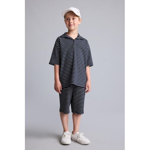 Ensemble 2 pièces bleu marine rayé pour garçon