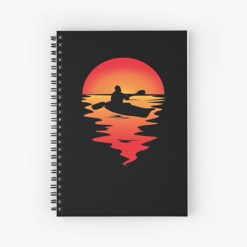 KAJAK CANOE RAFTING PADDLE BOAT KAYAK sunset Spiral Notebook Bloc note