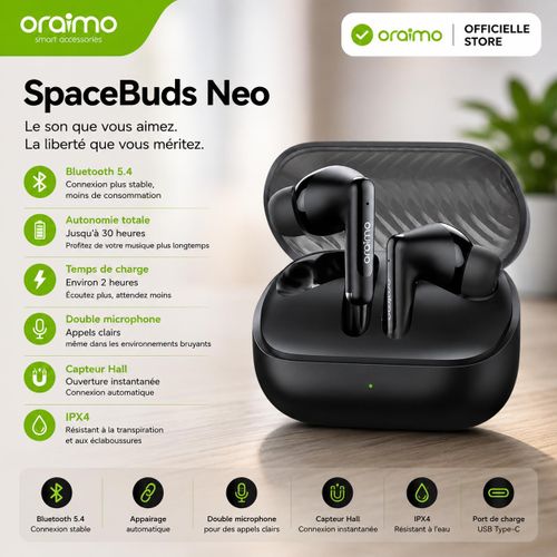 SpaceBuds Neo Technologie Sound360 Spatial Audio Bluetooth, 30 Heures d'Autonomie, IPX4, OTW-323