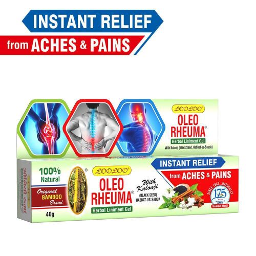 Gel de Massage - Gel liniment aux herbes Oleo Rheuma, Soulagement de la douleur, Enrichi en kalonji, clou de girofle, cannelle, menthe , Formule non collante et non grasse(paquet de 1 à 40 g)