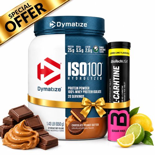 Pack Définition - ISO100 Hydrolysé 650 g Chocolate Peanut Butter + L-carnitine Lemon Lime 20 Tabs