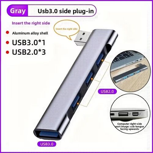 Hub Adaptateur USB 3.0 4-en-1 Transfert de Données Haute Vitesse Hub 4 Ports USB 3.0 & pour Ordinateur Portable PC Souris Clé USB & Plus