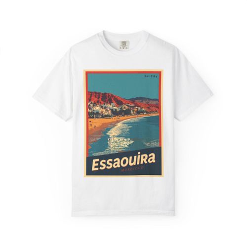 T-shirt Design URBAN STYLE VILLE ESSAOUIRA & Unisexe en 100 % coton blanc