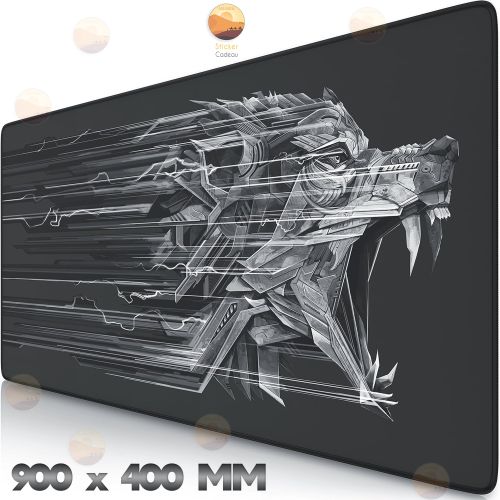 Large Gaming Mouse Pad Stitched Edges Wolf Extended Mousepad with Water Resist Keyboard Pad, Desk Mat for Gamer, Office & Home,