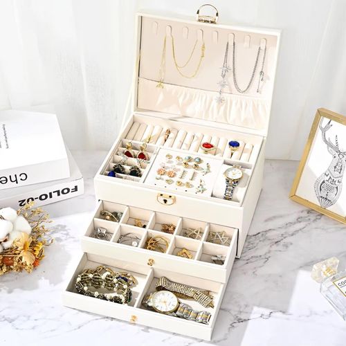 Boite à bijoux rangement Bijoux Organisateur bijoux boucle d'oreilles bague colliers