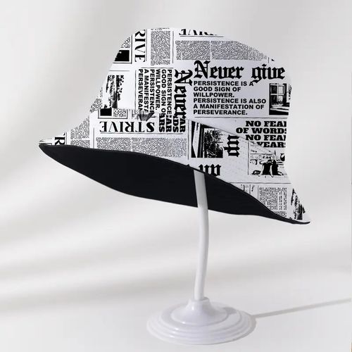 Chapeau Bob Double face, unisexe, Design Journal, Vintage, Chapeau seau pour hommes et femmes, à la mode