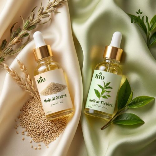 Duo naturel Huile de sesame 50 ml et Huile de the vert 50 ml pour la peau