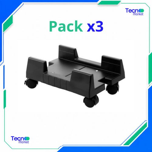 Pack x3 – Support Unité Centrale Réglable en ABS avec 4 Roulettes