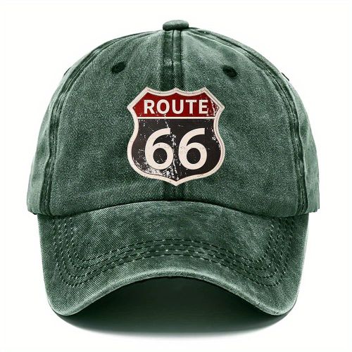 Casquette délavée style vintage, Casquette de baseball Route 66, Casquette de papa douce et confortable, Casquette de pêche ajustable, Convient pour l'exercice, la course et le golf, Parfaite pour diverses occasions, un excellent cadeau pour soi-même, C