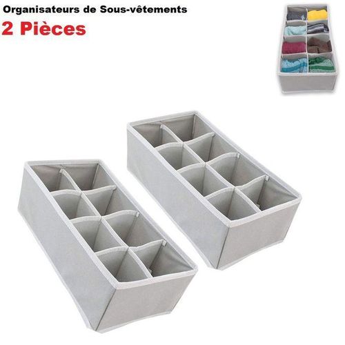 2 x Boîtes de rangement de sous-vetement et Chaussettes, Organisateur de placard