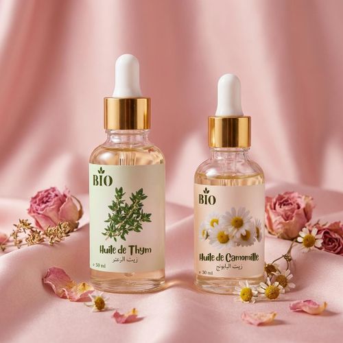Ensemble Huile de thym 50 ml + Huile de camomille 30 ml huiles végétales beauté