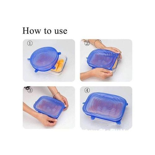 Offfre Couvercle alimentaire réutilisable en Silicone 6pcs Set