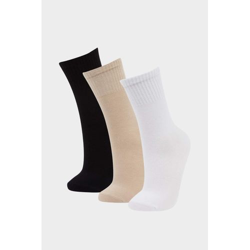 جوارب طويلة نسائية من قطن - 3 قطع