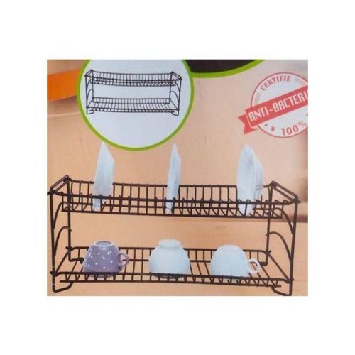 Égouttoir à vaisselle noir 70cm 2 étages